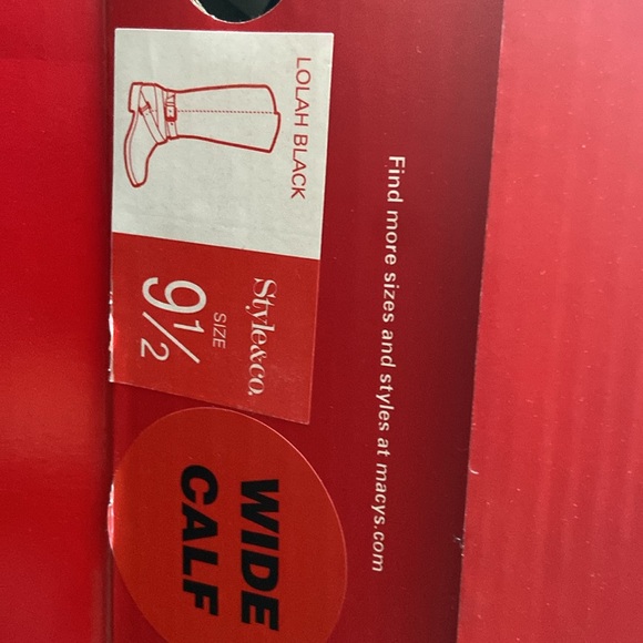 Macys Style & Co Lolah Black Wide Calf Boots - Picture 9 of 9